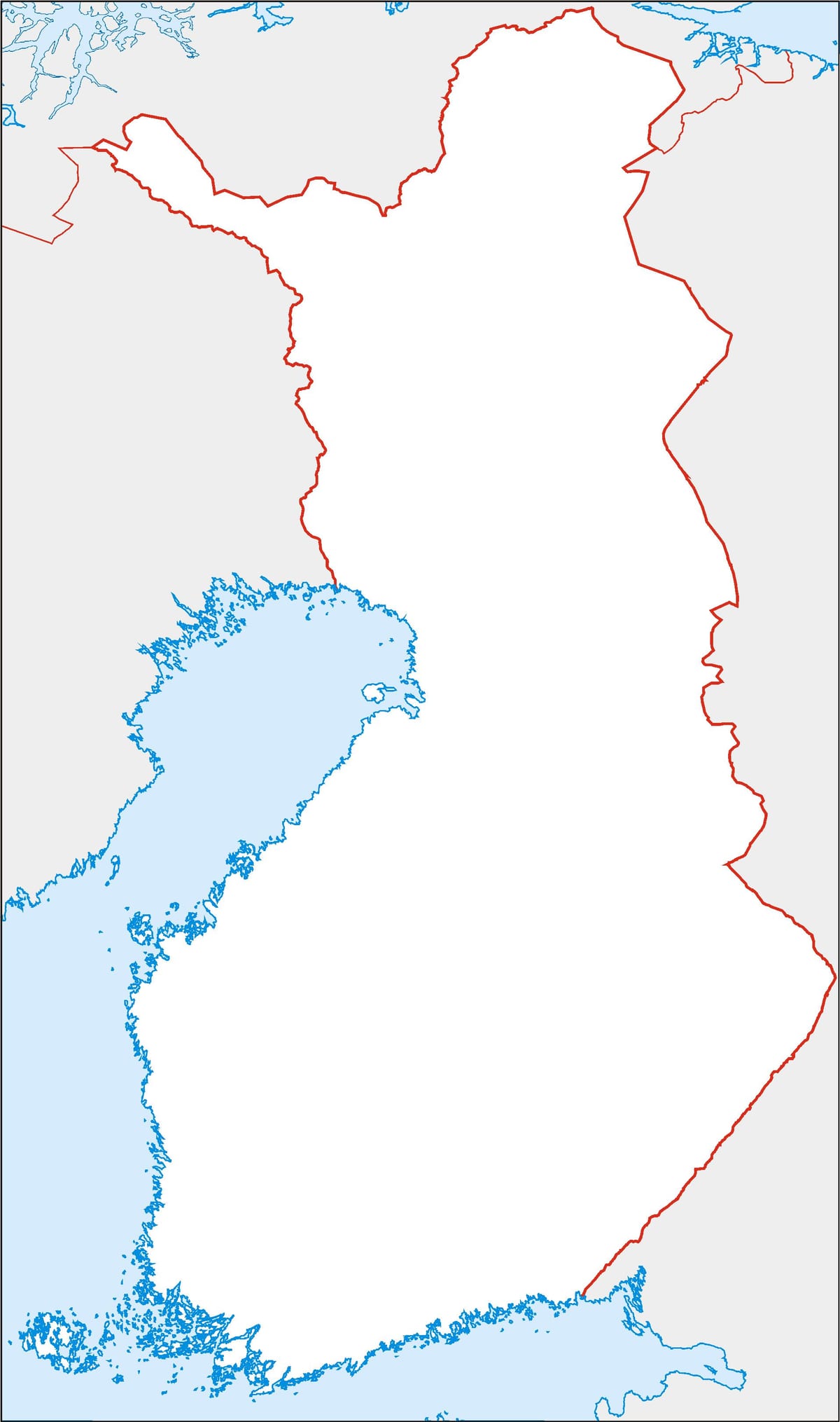 ખાલી નકશો ફિનલેન્ડ